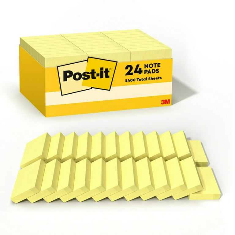 Post It Notes Value Pack 1.5 in x 2 in Canary Yellow 100 Sheets Pad 24 Pads