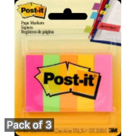 Post-It Page Markers, Assorted (Pack of 3)