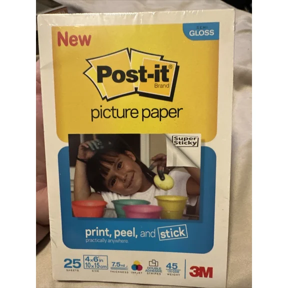 Post It Picture Paper 3M Print Peel And Stick 20 Sheets Gloss In Wrap