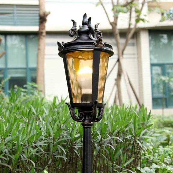 Post Lights European Antique Outdoor Post Light Modern Style Waterproof Lawn Light Courtyard Villa Landscape Lawn Aluminum Pillar Lantern Rainproof Antirust Metal Swimming Pool Column Lamps