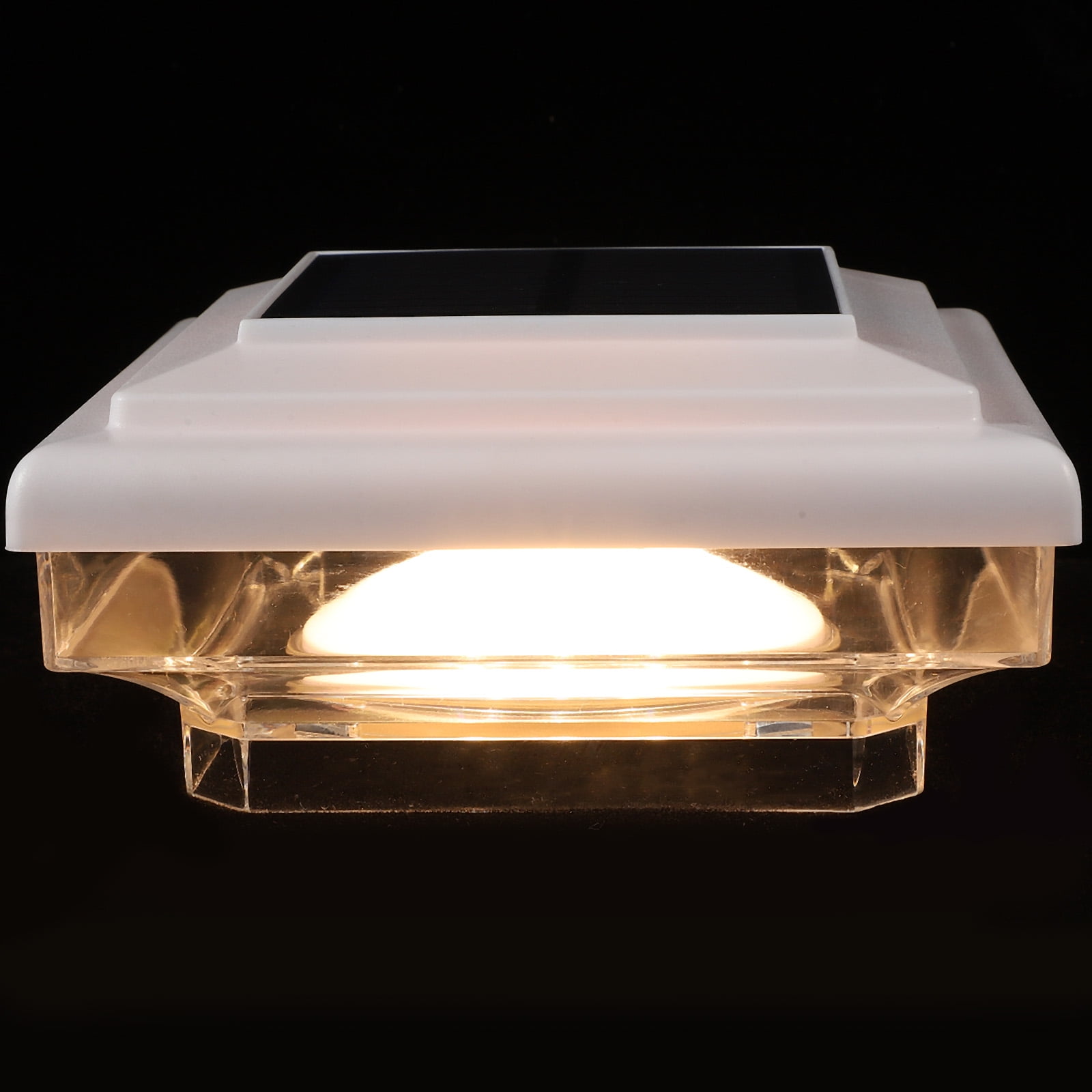 Post Lights Outdoor Solar Powered 4x4 Fence Decoration Lantern Abs 600mah Lithium Battery White