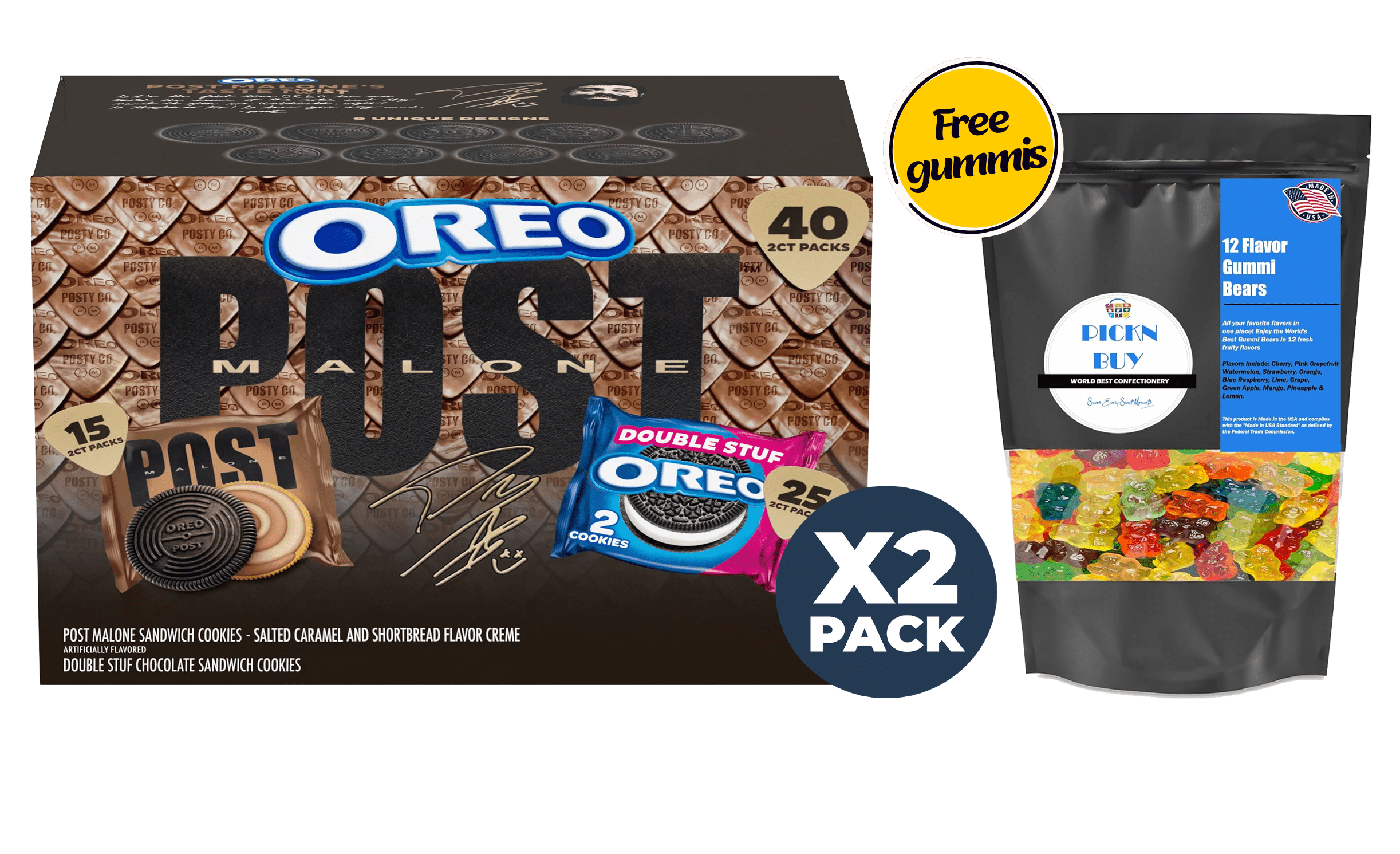Post Malone & OREO Double Stuf Cookies Variety Pack, 1.02 oz. - Walmart.com