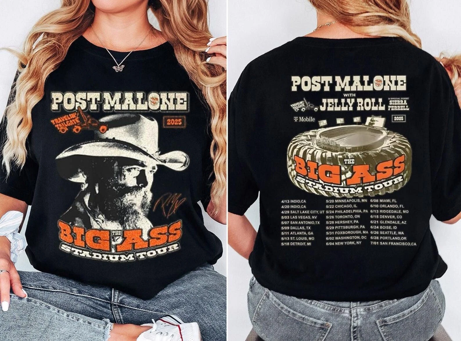 Post Malone Tour 2025, Big Ass Stadium Tour Merch for Men, Women