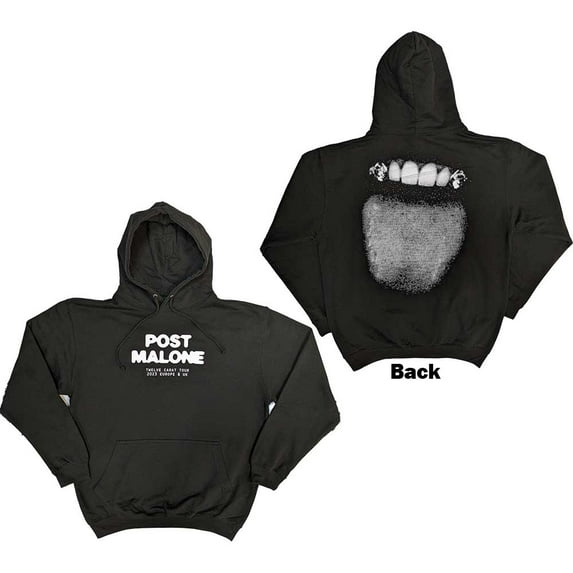 Post Malone Unisex Pullover Hoodie: Fangs 2023 Tour Dates (Back Print & Ex-Tour) (X-Large)