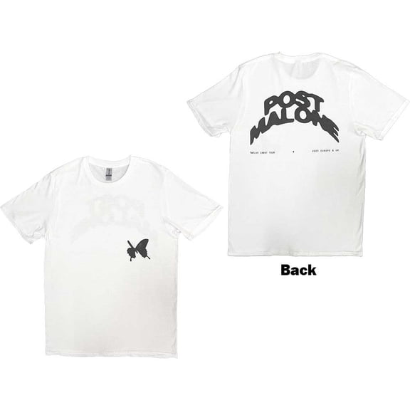 Post Malone Unisex T-Shirt: Curved Logo 2023 Tour (Back Print & Ex-Tour)