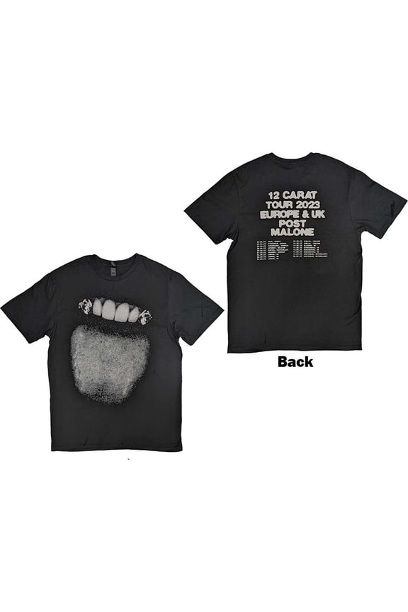 Post Malone Unisex T-Shirt: Fangs 2023 Tour Dates (Back Print & Ex-Tour)
