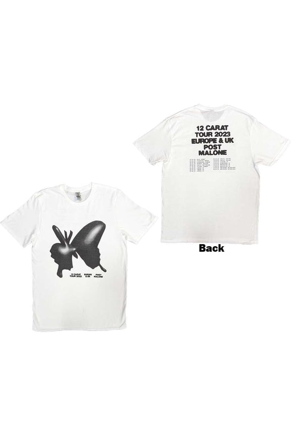 Post Malone Unisex T-Shirt: Inflatable Butterfly 2023 Tour (Back Print & Ex-Tour)