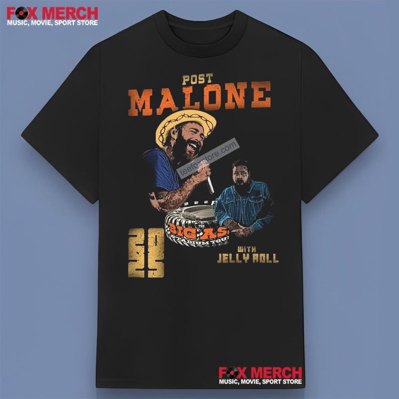 Post Malone and Jelly Roll Big Ass Stadium Tour 2025 Graphic TShirt