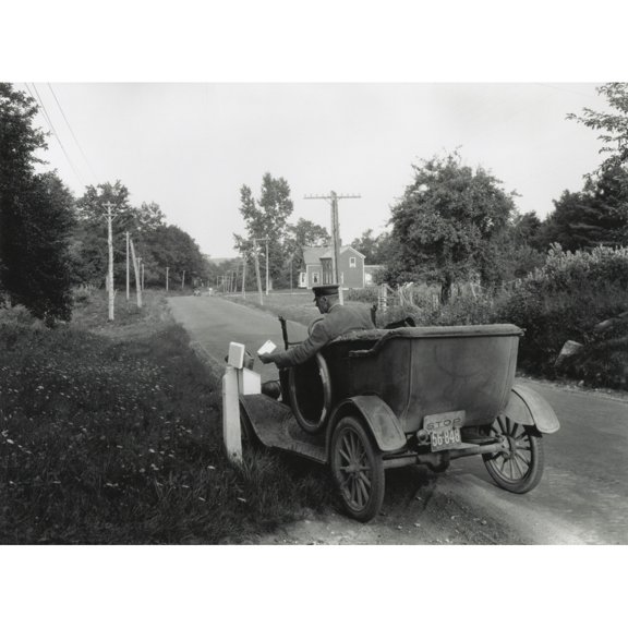 Post Man Delivering Mail In Rural History (24 x 18)