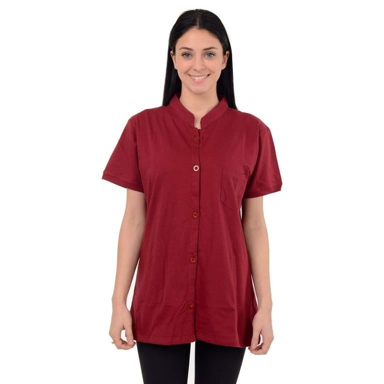 Post Mastectomy Band collar shirt with Drain pockets Camisole for Drain  Management Systems Size: Large, Color: Sky Blue