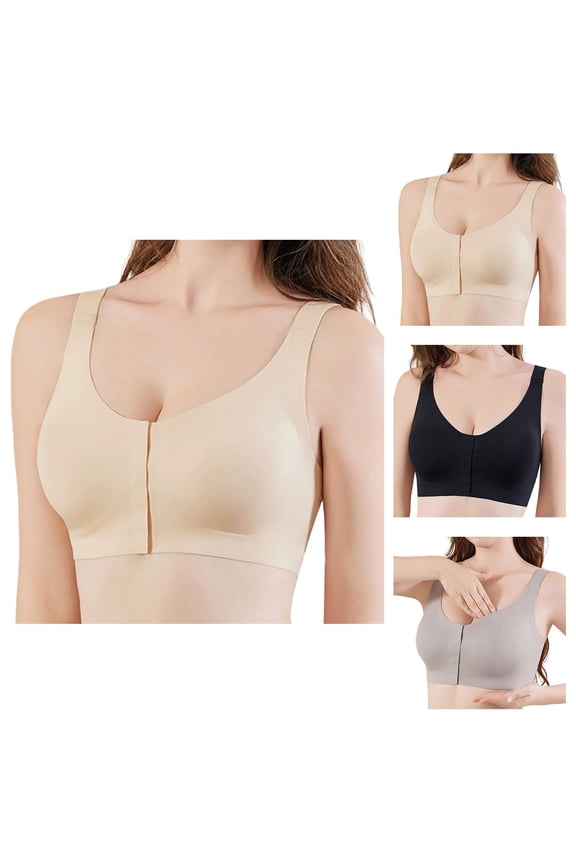 Post Mastectomy Front Closure Bras for Women Seamless Front Hook Comfortable Bralette Post Surgery Bras