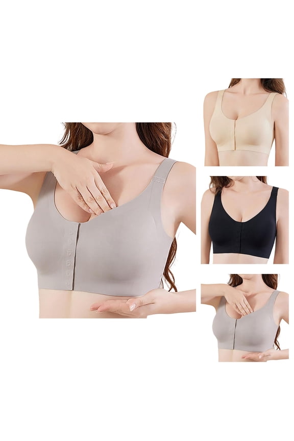 Post Mastectomy Front Closure Bras for Women Seamless Front Hook Comfortable Bralette Post Surgery Bras