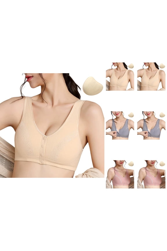Post Mastectomy Front Closure Bras for Women with Left Prosthesis Front Snap Bralette Post Surgery Bras
