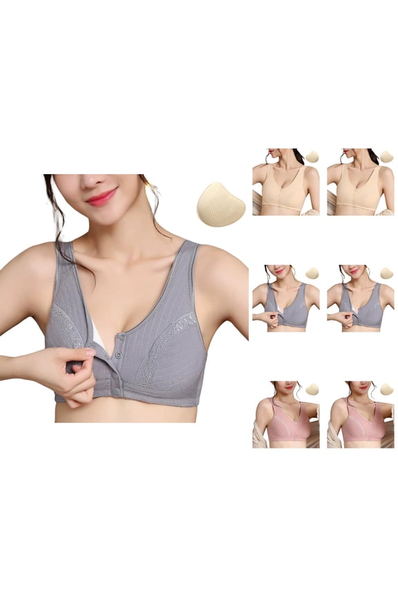 Post Mastectomy Front Closure Bras for Women with Left Prosthesis Front Snap Bralette Post Surgery Bras