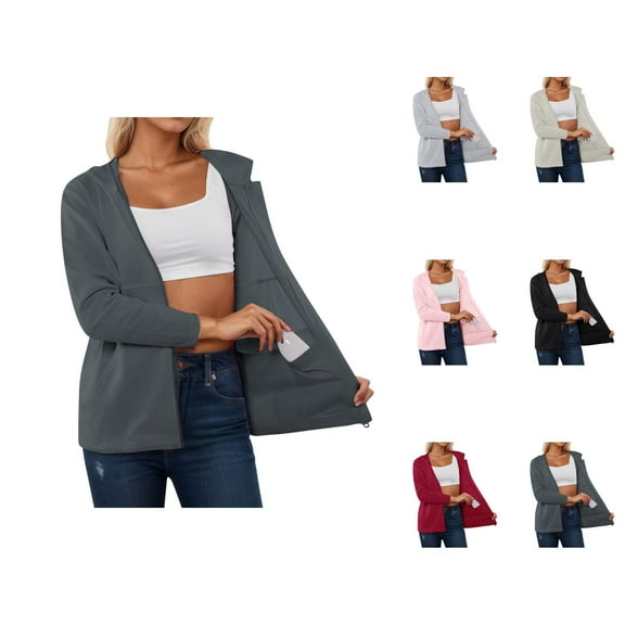 Post Mastectomy Hoddies Jacket with Drain Pockets for Women Long Sleeve Zip Up Surgery Recovery Shirt Outerwear