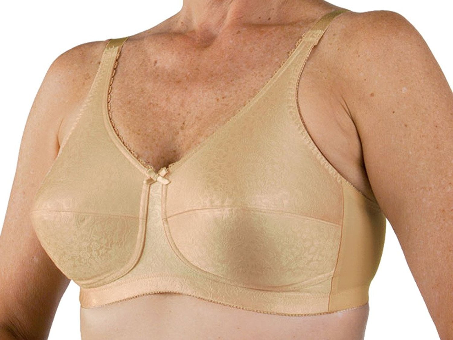 Post Mastectomy Nylon Knit Fiberfill Bra 42C Blush Beige