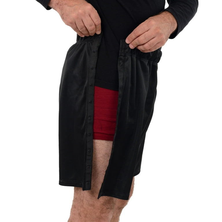Post Medical Surgery Specialize Tearaway recovery shorts Pant for men &  women Color: Black/Men, Size: Small