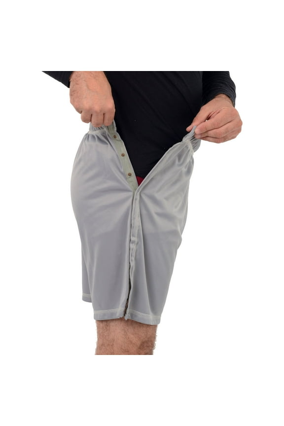 Post Medical Surgery Specialize Tearaway recovery shorts Pant for men & women Color: Gray/Men, Size: Small