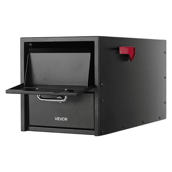 Post Mount Mailbox, Anti-Pry & Anti-Theft Mailboxes for Outside, Heavy Duty Lockable Mail Box with Magnetic Door, Weather-Resistant Metal Post Box for House Outside 21.06 x 10.63 x 11.22 in