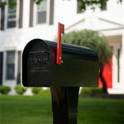 Post Mount Mailbox, Black - Large