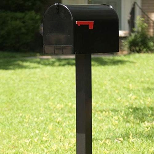 Post Mount Mailbox Extra Large Postal Storage Box Black Galvanized