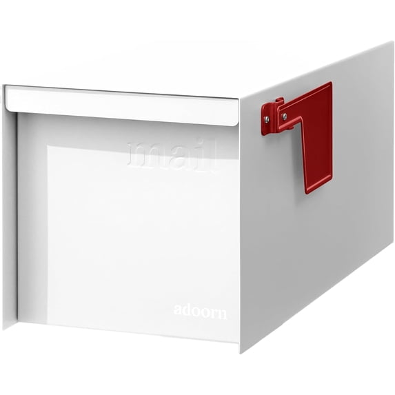 Post Mount Mailboxes, 9.5 x 9.5 x 19.5 (HxWxD) Large, Galvanized Steel Modern Mailbox, for Daily Letters, Magazines and Packages, Weatherproof with Front Access Door - White