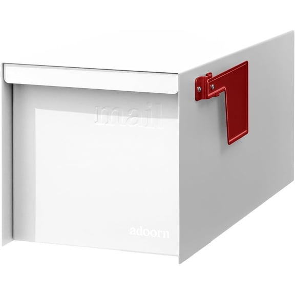 Post Mount Mailboxes, 9.5 x 9.5 x 19.5 (HxWxD) Large, Galvanized Steel Modern Mailbox, for Daily Letters, Magazines and Packages, Weatherproof with Front Access Door - White