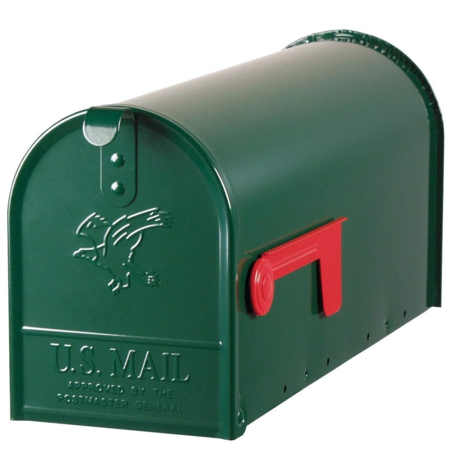 Green Powder-Coated Steel Medium Post-Mount Mailbox