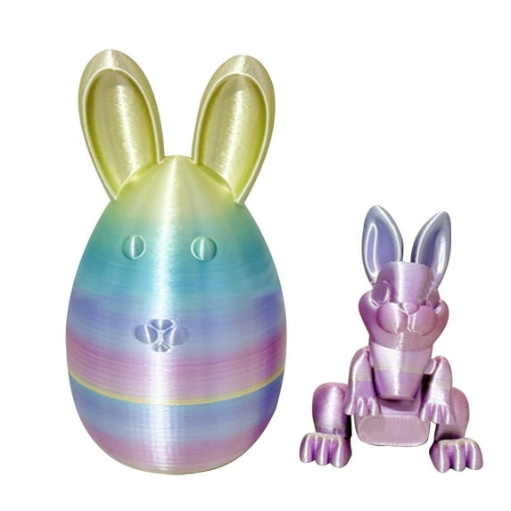Post-New Year Promotion Dienrx Easter 3D Printed Bunny Egg Mini Color, 3D Printed Bunny Egg Toy Creative Flexible Bunny Easter Egg 3D Dragon Egg Desktop Decoration (Sunset Purple)
