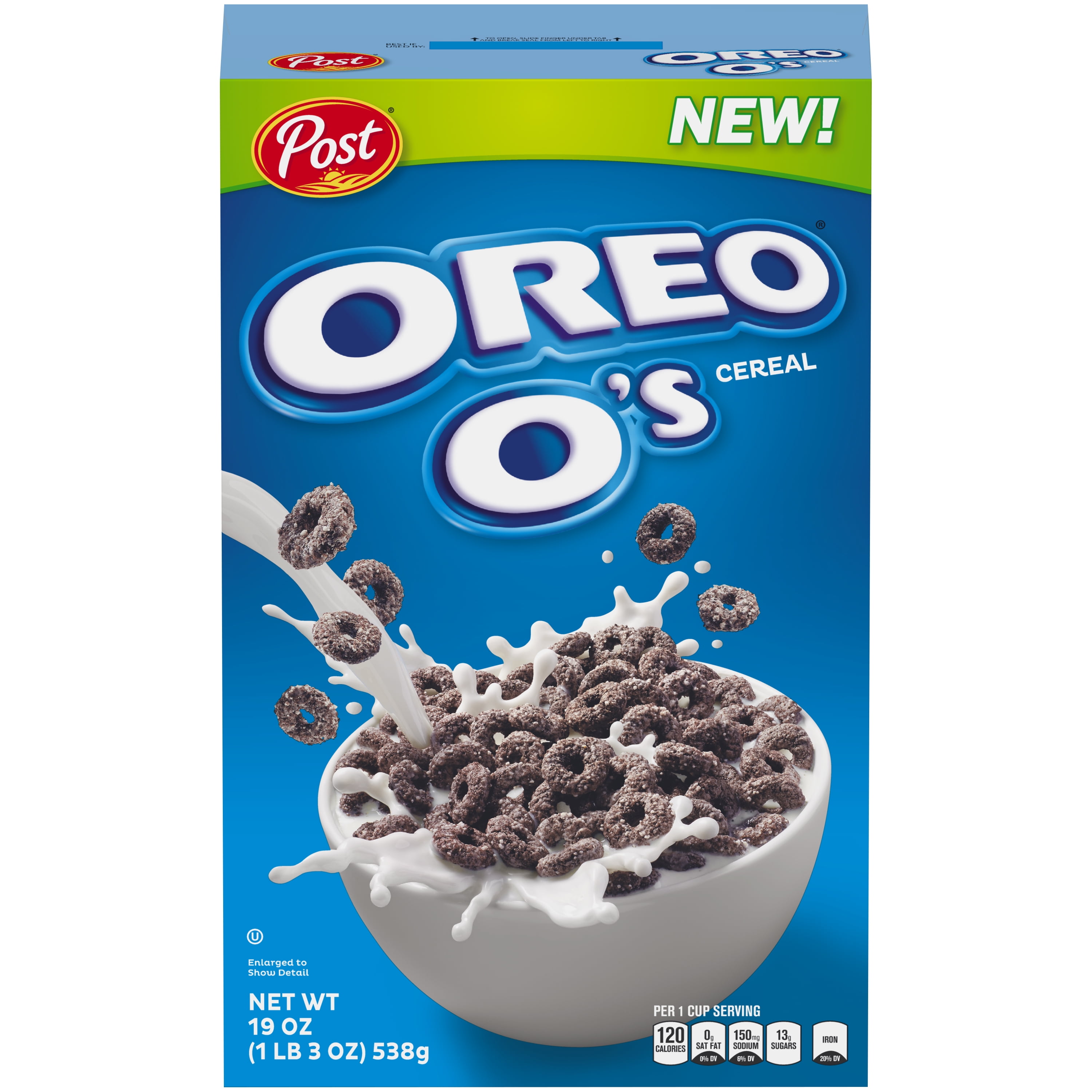 Post Oreo O's Breakfast Cereal, Oreo Cookie, 19 Oz