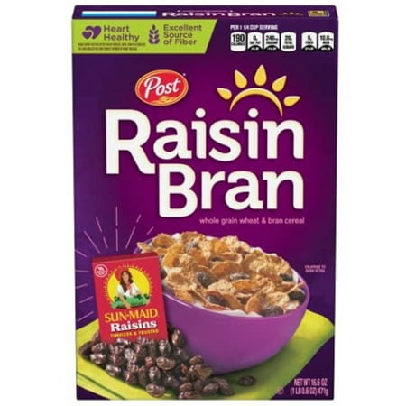 Post Raisin Bran, Whole Grain Wheat & Bran Breakfast Cereal, Kosher, 16.6 Ounce