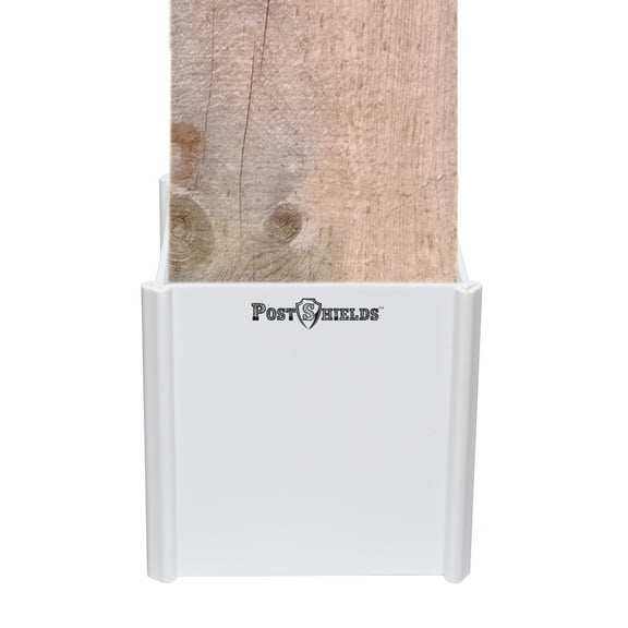 Post Shields Inc. 4 in. H X 4 in. W X 4 in. L Plastic White Fence Post Protection