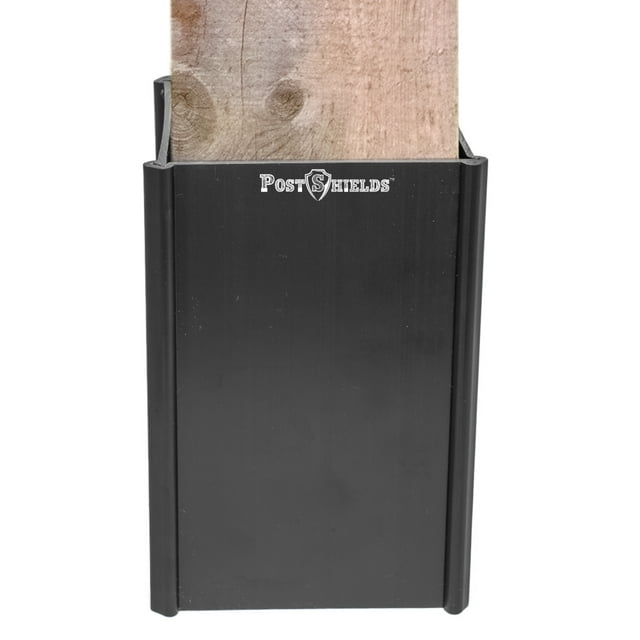 Post Shields Inc. 6 in. H X 4 in. W X 4 in. L Plastic Black Fence Post ...