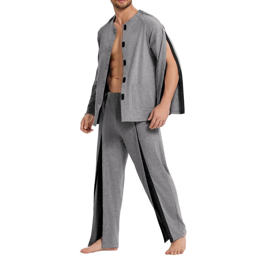 Torn Pyjamas Post Shoulder Surgery Shirts for Men Chemo Port Shirts Dialysis Patient ...