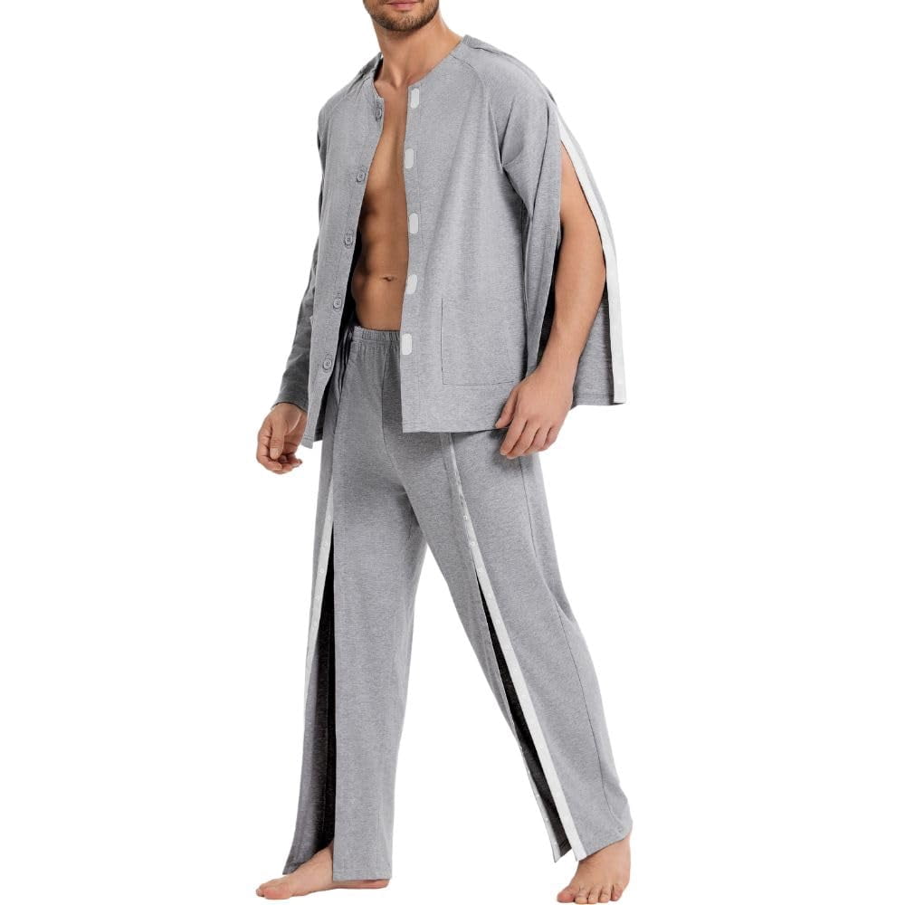Torn Pyjamas Post Shoulder Surgery Shirts for Men Chemo Port Shirts Dialysis Patient ...