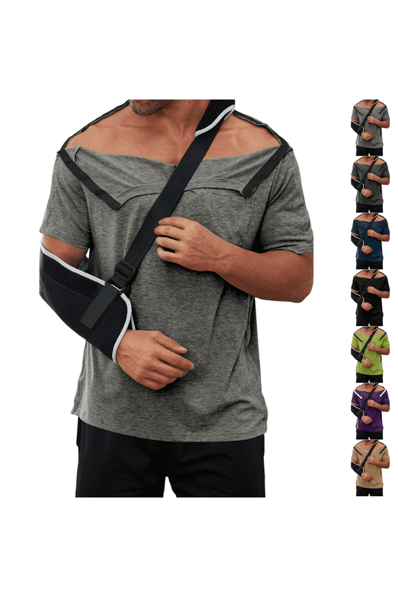 Post Shoulder Surgery Shirts for Men Full Snap Open Tear Away Short Sleeve T Shirt Chemo Port Access Tee Rotator Cuff Surgery Light Gray S