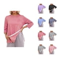 thumbnail image 1 of Post Shoulder Surgery Shirts for Women 3/4 Sleeve Tear Away Side Slit Crewneck Chemo Port Adaptive Clothing, 1 of 5