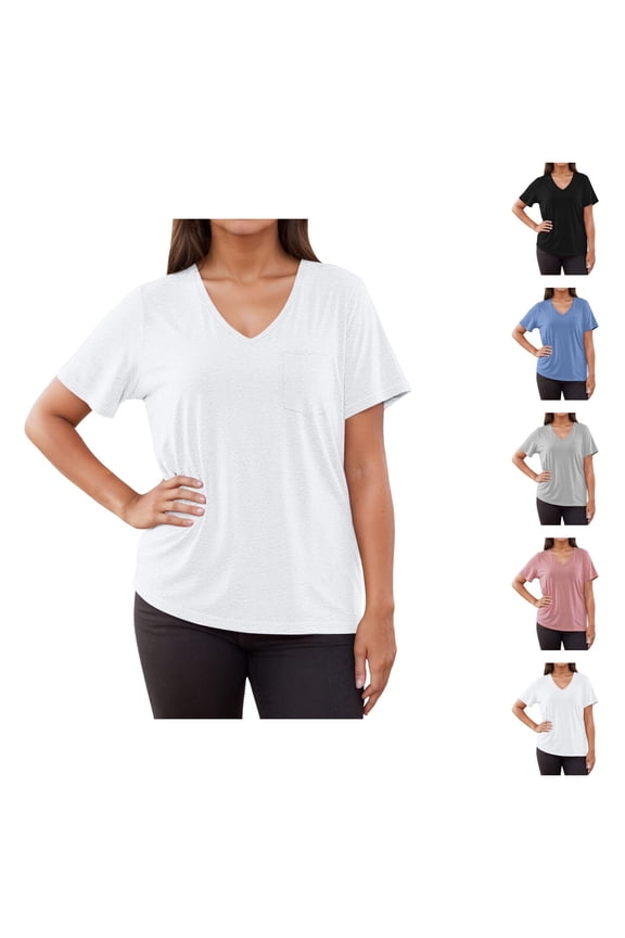 Post Shoulder Surgery Shirts for Women Rotator Chest Recovery Shirt Short Sleeve V-Neck Dialysis Chemo Clothing