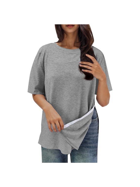 Post Shoulder Surgery Shirts for Women Tear Away 3/4 Tops After Rotator Cuff Shirts Chemo Port Adaptive Clothing