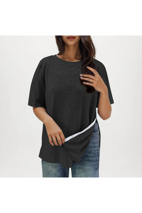 Post Shoulder Surgery Shirts for Women Tear Away Side Snap Chemo Port Shirts Short Sleeve Adaptive Blouses