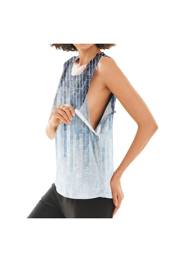 Post Shoulder Surgery Shirts for Women Tear Away Snap Button Printed Tank Tops Rotator Cuff Shirt Mastectomy Chemo Port Shirt 2026