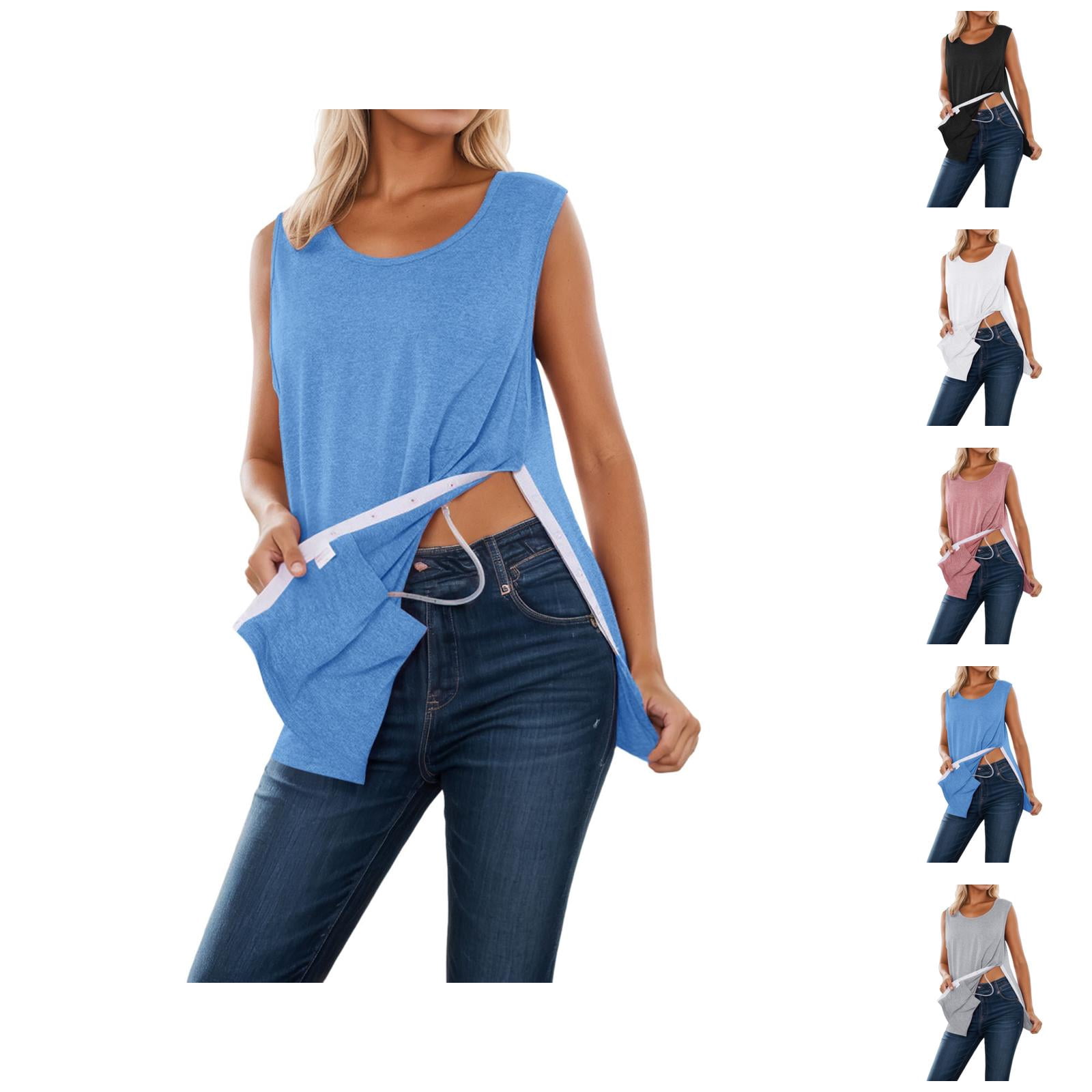 Post Shoulder Surgery Tank Tops for Women Lightweight Scoop Neck Snap ...