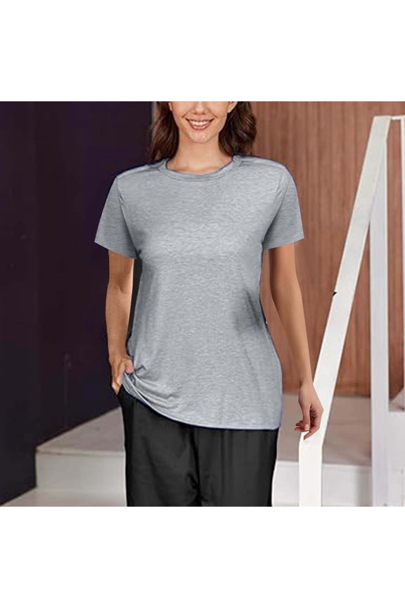 Post Shoulder Tear 3/4 Tops After Cuff Shirts Chemo Port Clothing, Gray 2XL, Size S-XXL