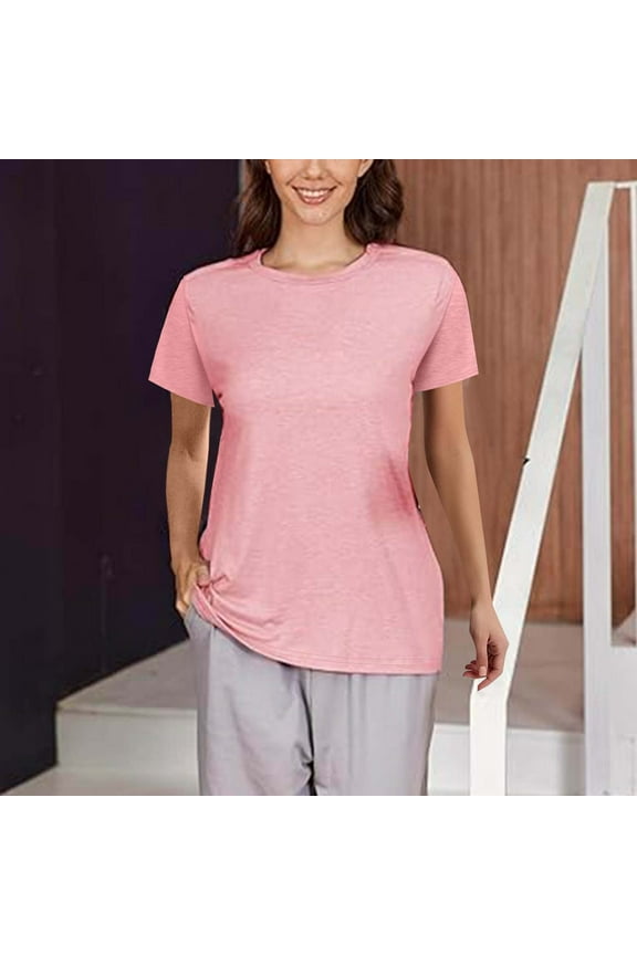 Post Shoulder Tear 3/4 Tops After Cuff Shirts Chemo Port Clothing, Red 2XL, Size S-XXL