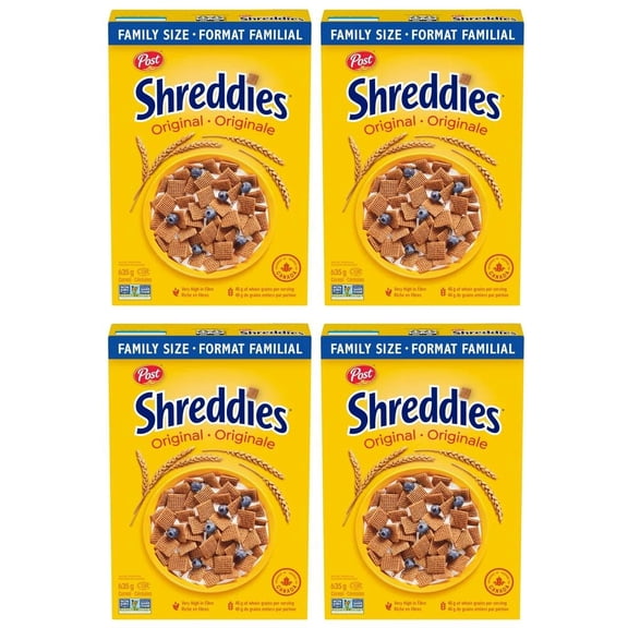 Post Shreddies Breakfast Cereal, Family Size, 635g (4 Pack)