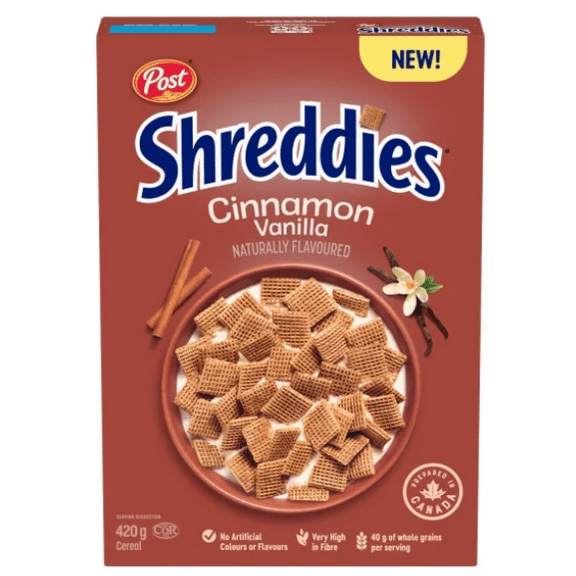 Post Shreddies Cinnamon Vanilla Cereal, 420g