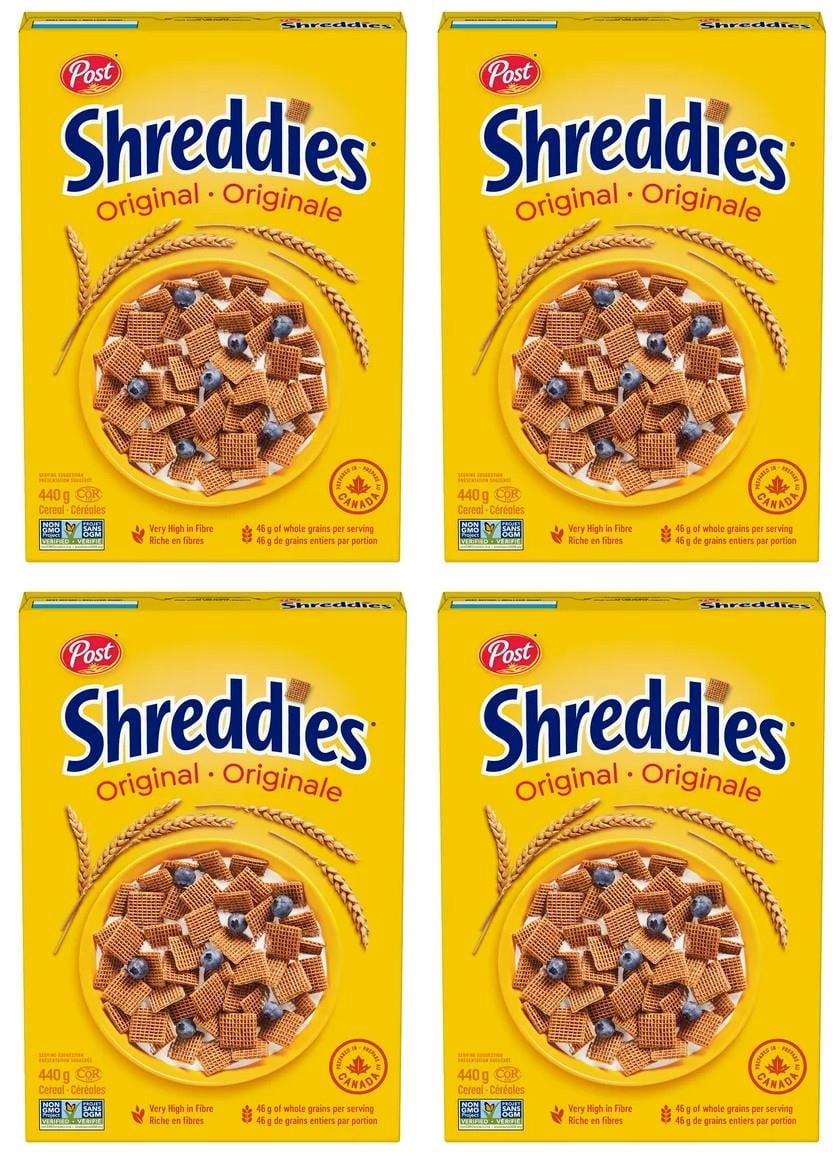 Post Shreddies Original Breakfast Cereal, 440g (4 Pack)