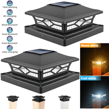 Post Solar Lights,DFITO 2 Pack 2-Modes Bright Solar Post Cap Lights Auto On Off,Outdoor Waterproof Garden Patio Fence Deck Patio Decor for Fence Deck Post Caps 4x4 6x6 Wood,4x4 5x5 Vinyl