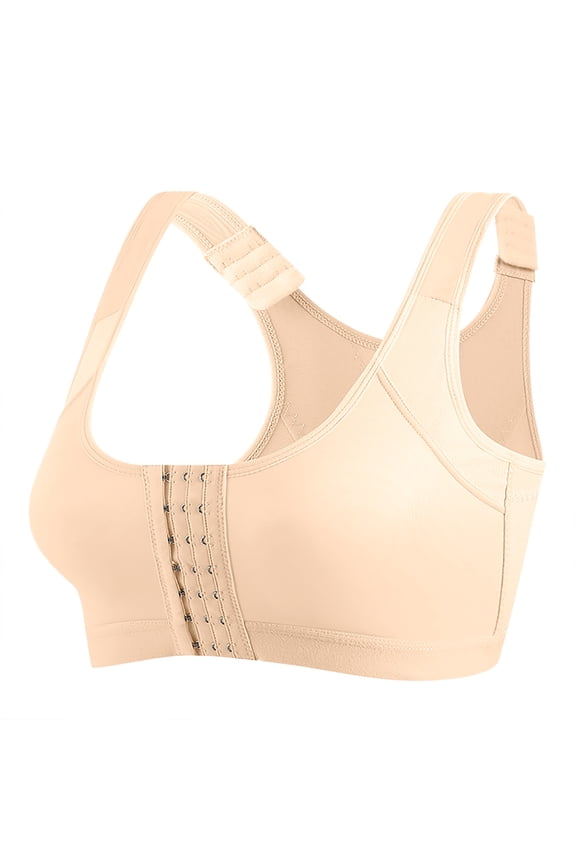 Post Surgery Bra Surgical Bra Compression Sports Bra Front Buckle Closure Bras for Women Close Breast Augmentation Bra Wireless