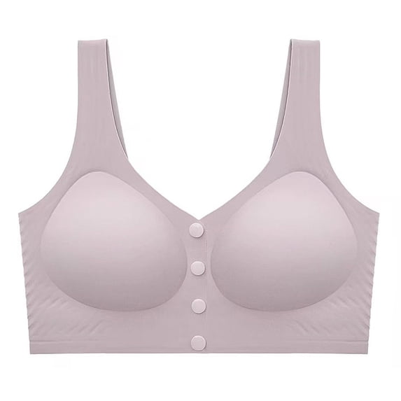 Post Surgery Bra for Women Front Closure, Seamless, and Wireless Sleep Brassiere Full Coverage Gym and Sports Bra Purple XXXL(XXXL)